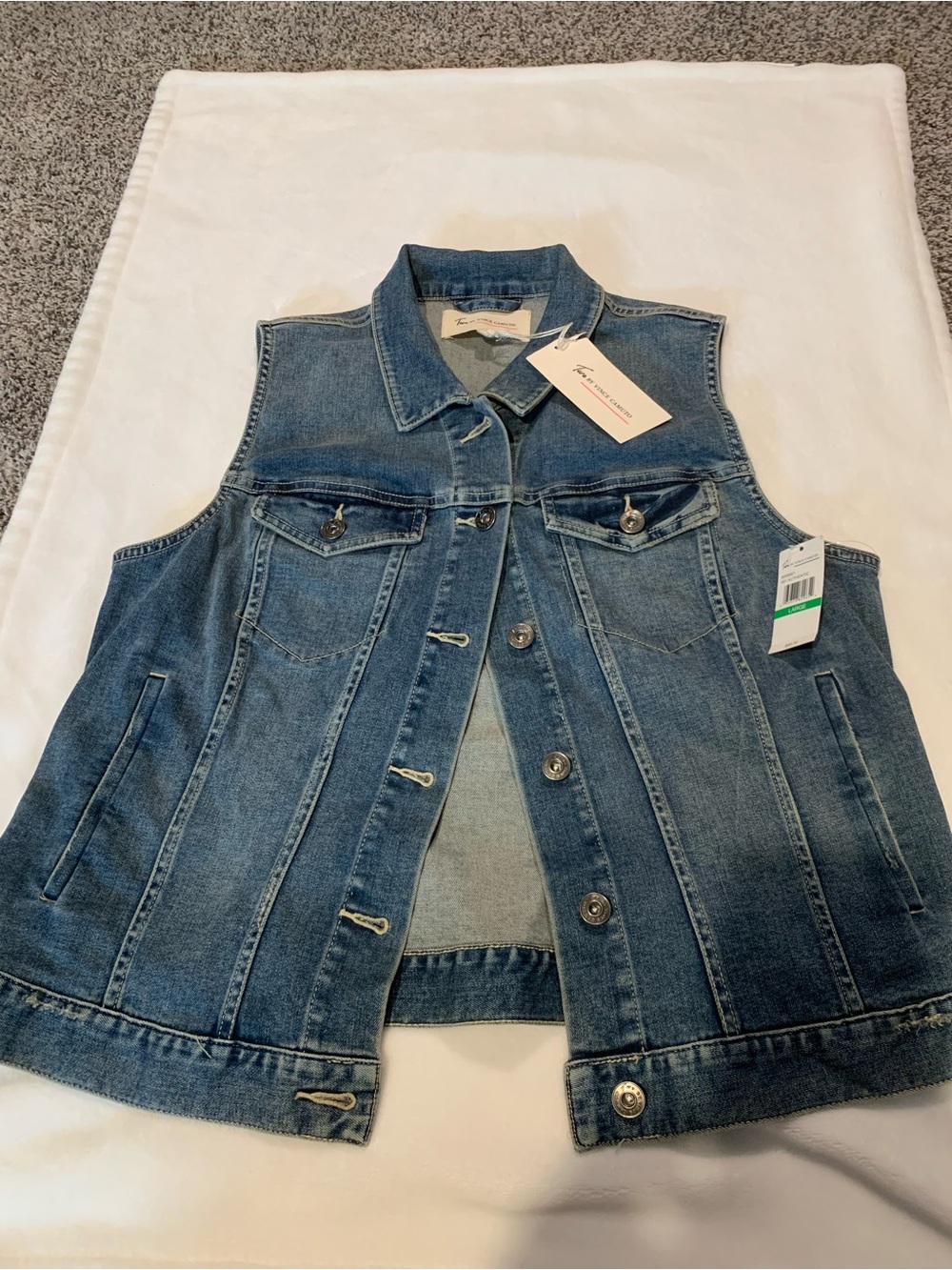 Vince Camuto Stretch Denim Vest